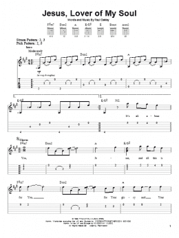 page one of Jesus, Lover Of My Soul (Easy Guitar Tab)