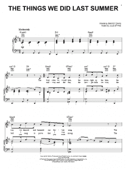 page one of The Things We Did Last Summer (Piano, Vocal & Guitar Chords (Right-Hand Melody))