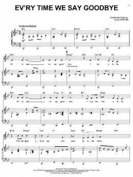 page one of Ev'ry Time We Say Goodbye (Piano & Vocal)