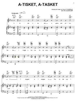 page one of A-Tisket, A-Tasket (Piano, Vocal & Guitar Chords (Right-Hand Melody))