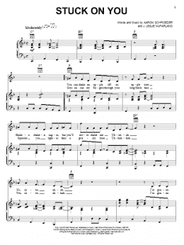 page one of Stuck On You (Piano, Vocal & Guitar Chords (Right-Hand Melody))