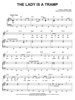 page one of The Lady Is A Tramp (Piano & Vocal)