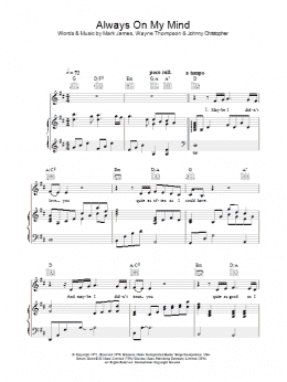 page one of Always On My Mind (Piano, Vocal & Guitar Chords)