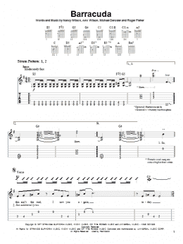 page one of Barracuda (Easy Guitar Tab)