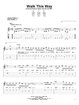 page one of Walk This Way (Easy Guitar Tab)