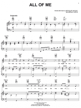 page one of All Of Me (Piano, Vocal & Guitar Chords (Right-Hand Melody))