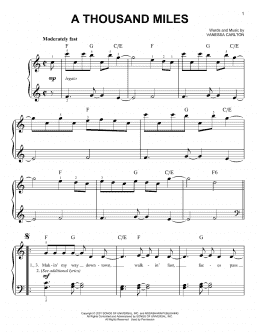 page one of A Thousand Miles (Easy Piano)