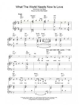 page one of What The World Needs Now Is Love (Piano, Vocal & Guitar Chords)