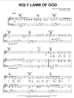 page one of Holy Lamb Of God (Piano, Vocal & Guitar Chords (Right-Hand Melody))