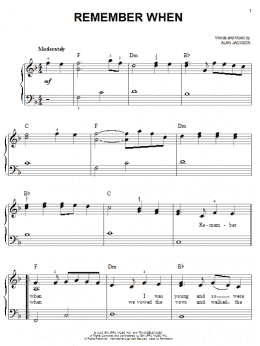 page one of Remember When (Easy Piano)