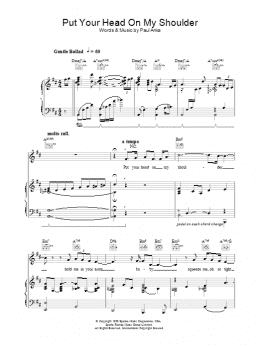 page one of Put Your Head On My Shoulder (Piano, Vocal & Guitar Chords)