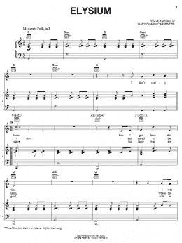 page one of Elysium (Piano, Vocal & Guitar Chords (Right-Hand Melody))