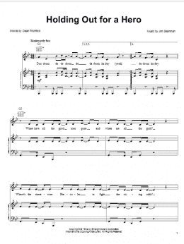 page one of Holding Out For A Hero (Piano, Vocal & Guitar Chords (Right-Hand Melody))