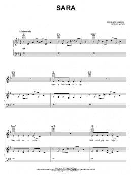 page one of Sara (Piano, Vocal & Guitar Chords (Right-Hand Melody))