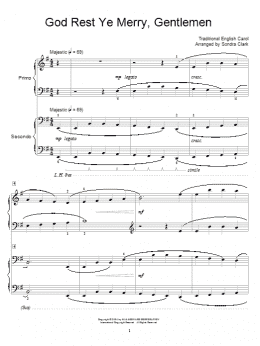 page one of God Rest Ye Merry, Gentlemen (Piano Duet)