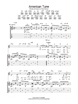 page one of American Tune (Guitar Tab)