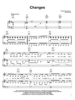 page one of Changes (Piano, Vocal & Guitar Chords (Right-Hand Melody))