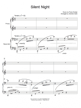 page one of Silent Night (Piano Duet)