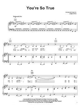 page one of You're So True (Piano, Vocal & Guitar Chords (Right-Hand Melody))