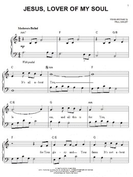 page one of Jesus, Lover Of My Soul (Easy Piano)