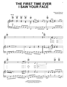 page one of The First Time Ever I Saw Your Face (Piano, Vocal & Guitar Chords (Right-Hand Melody))