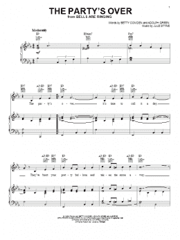 page one of The Party's Over (Piano, Vocal & Guitar Chords (Right-Hand Melody))