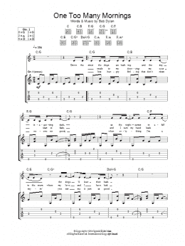 page one of One Too Many Mornings (Guitar Tab)