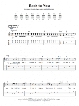 page one of Back To You (Easy Guitar Tab)