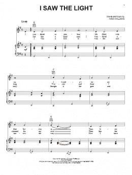 page one of I Saw The Light (Piano, Vocal & Guitar Chords (Right-Hand Melody))