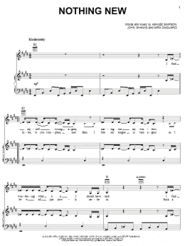 page one of Nothing New (Piano, Vocal & Guitar Chords (Right-Hand Melody))