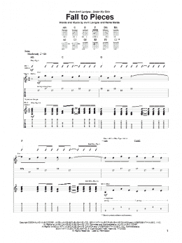 page one of Fall To Pieces (Guitar Tab)