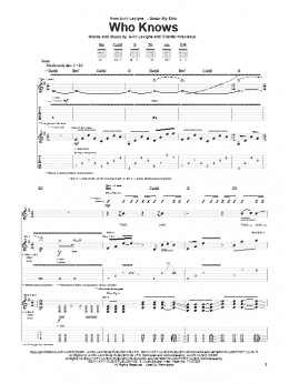 page one of Who Knows (Guitar Tab)