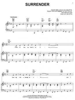 page one of Surrender (Piano, Vocal & Guitar Chords (Right-Hand Melody))