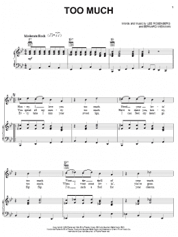 page one of Too Much (Piano, Vocal & Guitar Chords (Right-Hand Melody))