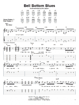 page one of Bell Bottom Blues (Easy Guitar Tab)