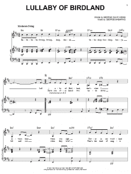 page one of Lullaby Of Birdland (Piano & Vocal)