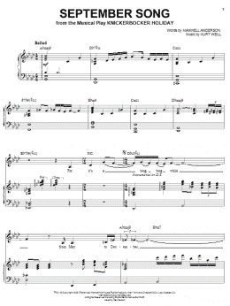 page one of September Song (Piano & Vocal)