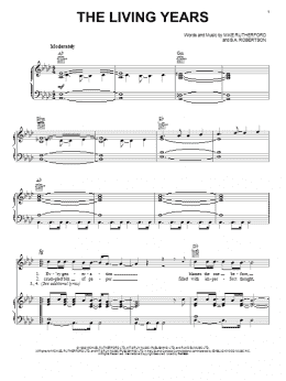 page one of The Living Years (Piano, Vocal & Guitar Chords (Right-Hand Melody))