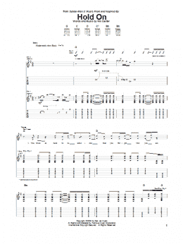 page one of Hold On (Guitar Tab)