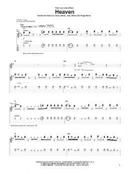 page one of Heaven (Guitar Tab)