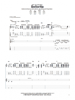 page one of Señorita (Guitar Tab)