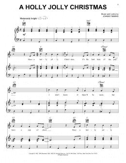 page one of A Holly Jolly Christmas (Piano, Vocal & Guitar Chords (Right-Hand Melody))