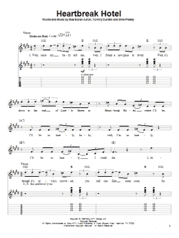 page one of Heartbreak Hotel (Guitar Tab (Single Guitar))