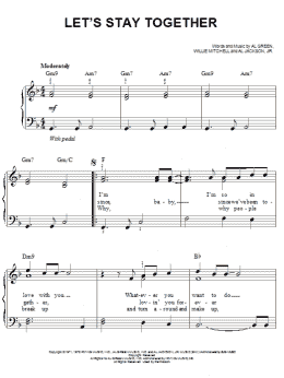 page one of Let's Stay Together (Easy Piano)