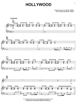 page one of Hollywood (Piano, Vocal & Guitar Chords (Right-Hand Melody))