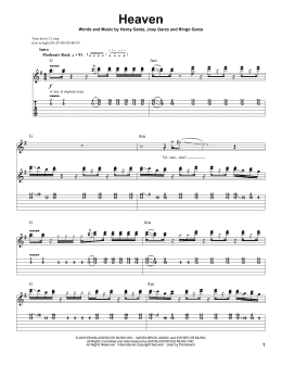 page one of Heaven (Guitar Tab (Single Guitar))