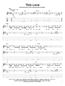 page one of This Love (Guitar Tab (Single Guitar))