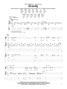 page one of Gravity (Guitar Tab)