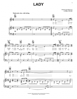 page one of Lady (Piano, Vocal & Guitar Chords (Right-Hand Melody))