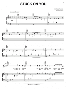 Stuck On You sheet music for guitar (chords) (PDF) v2